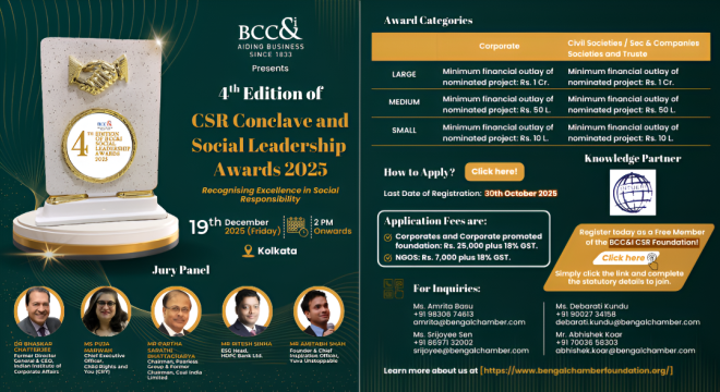 4th Edition of BCC&I CSR Conclave & Social Leadership Awards, Kolkata.